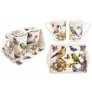 TEA FOR TWO SET, NEW BONE CHINA MUGS WITH 1 TRAY 