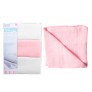 Pack of Three Muslin Squares 60X60cm Pink & White